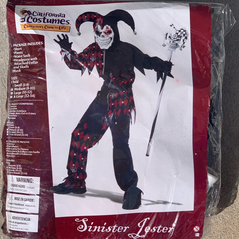 Halloween Sinister Jester costume size Small